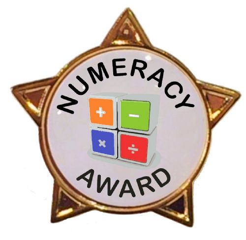 NUMERACY AWARD star badge